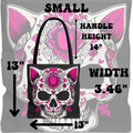 Pink Sugar Skull Cat Tote Bag — Day of the Dead Floral Design