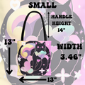 Pastel Goth Black Cat Heart Balloon Tote Bag — Kawaii Moon Print