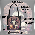 Kawaii Skull Cat Tote Bag — Gothic Cute Skull Illustration