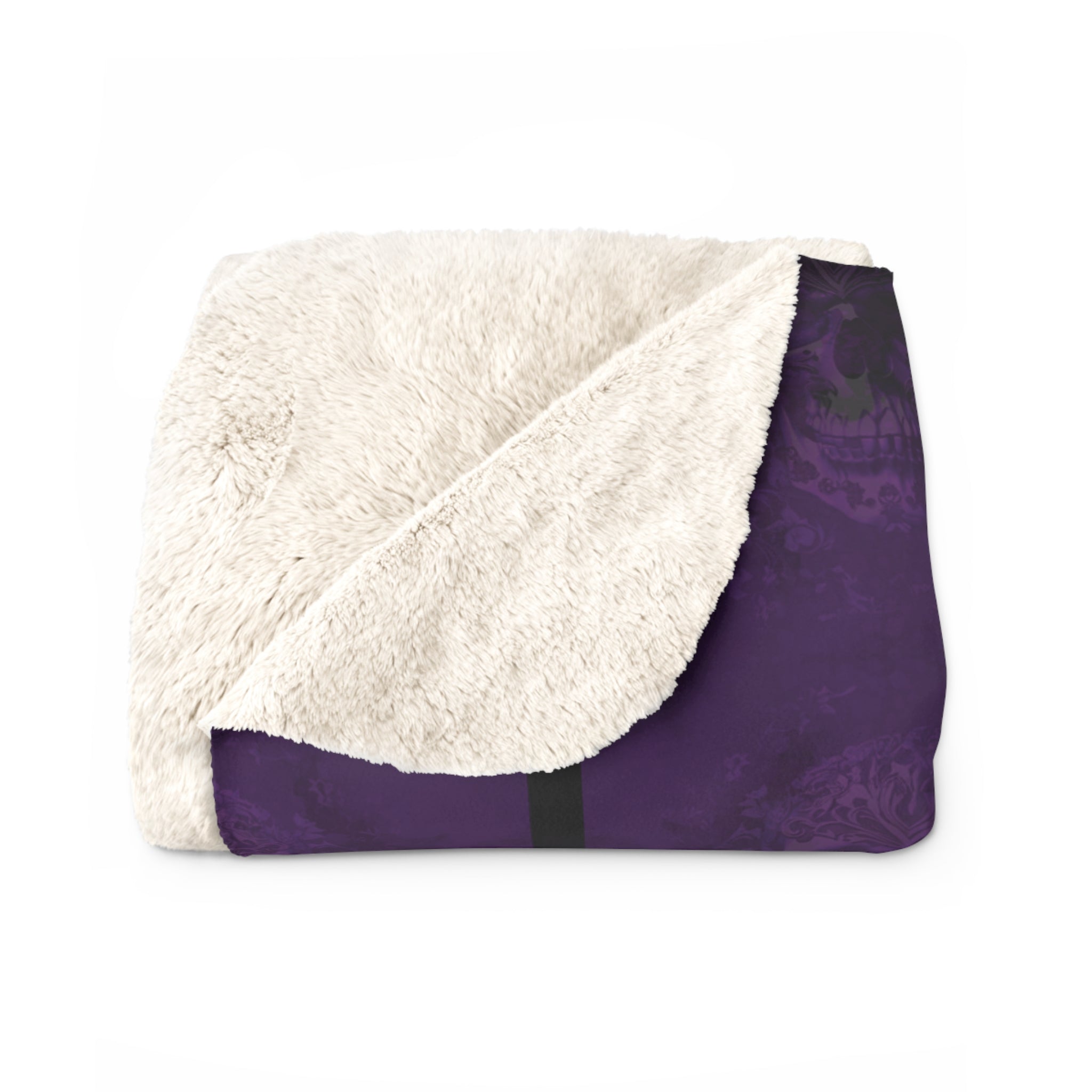 Gothic Purple Skull Throw Blanket — Dark Elegance Home Decor