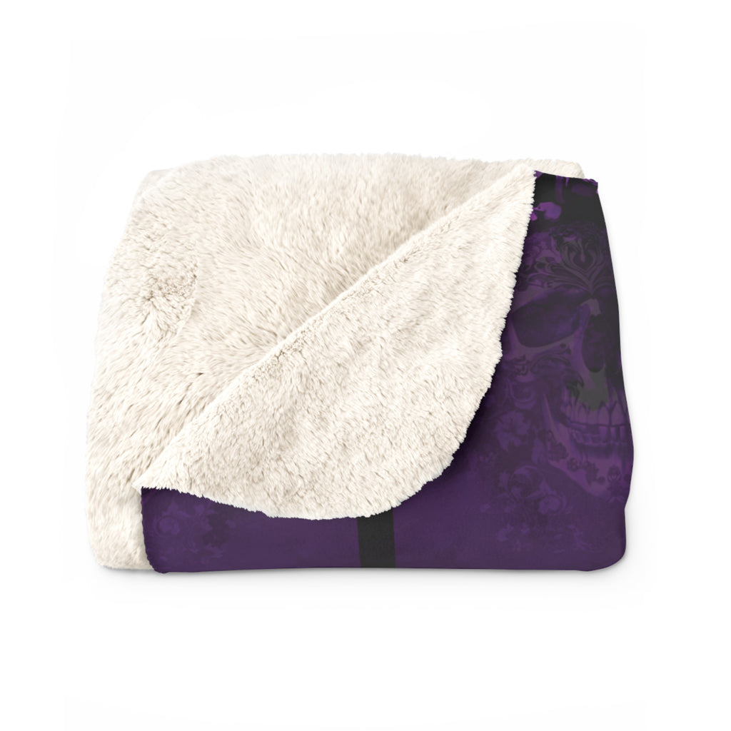 Gothic Purple Skull Throw Blanket — Dark Elegance Home Decor