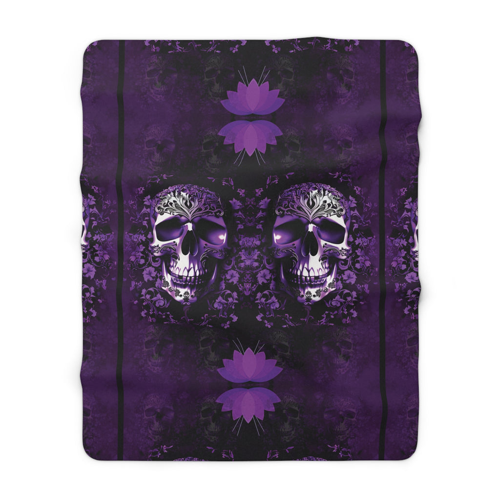 Gothic Purple Skull Throw Blanket — Dark Elegance Home Decor