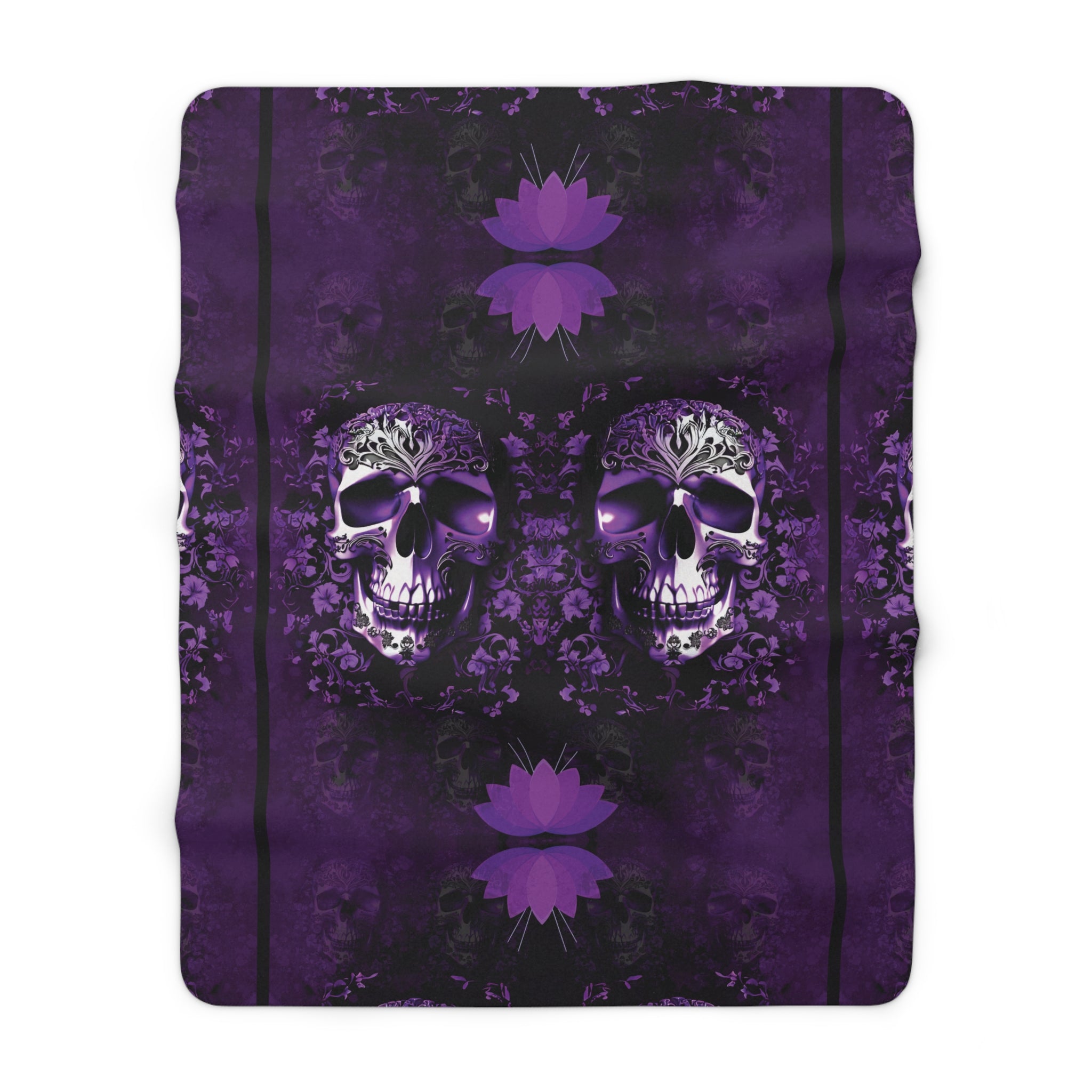 Gothic Purple Skull Throw Blanket — Dark Elegance Home Decor