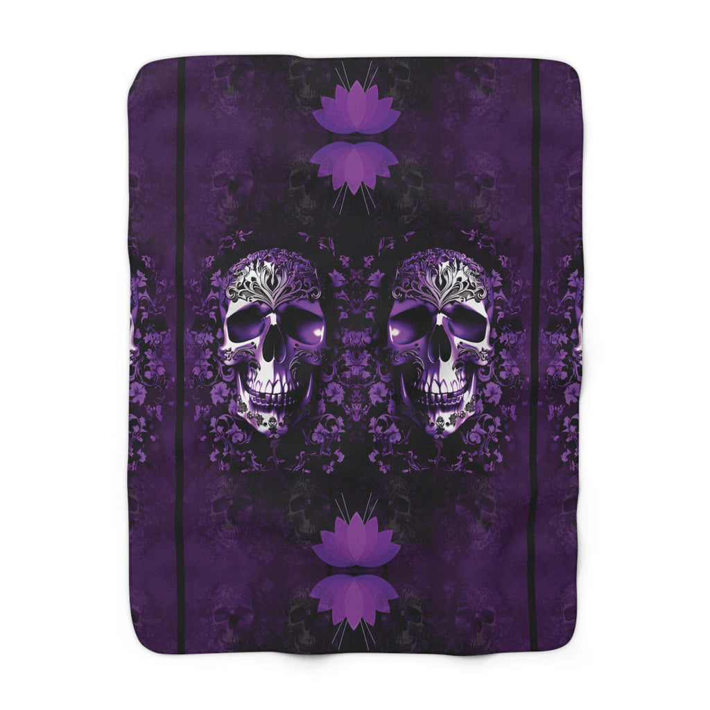 Gothic Purple Skull Throw Blanket — Dark Elegance Home Decor