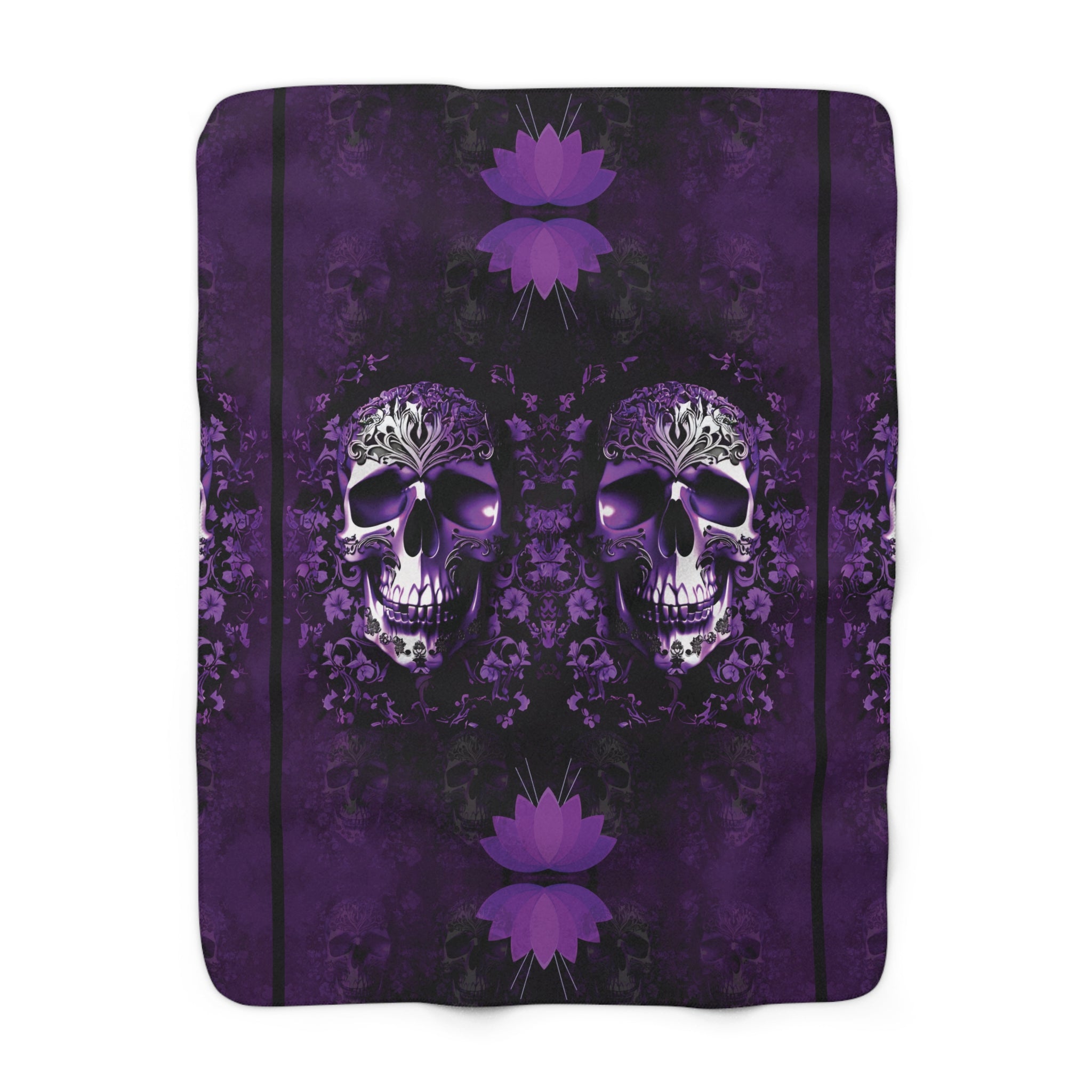 Gothic Purple Skull Throw Blanket — Dark Elegance Home Decor