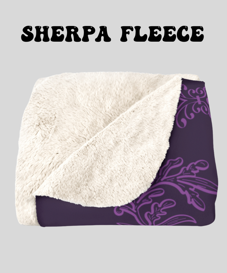 Gothic Purple Skull Botanical Throw Blanket — Tonal Dark Elegance