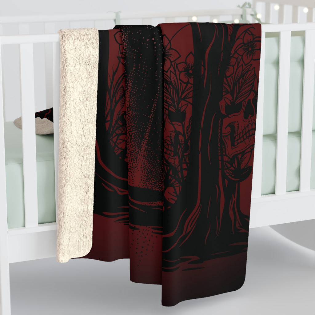 Gothic Ghost Spider Web Throw Blanket — Dark Halloween Home Decor