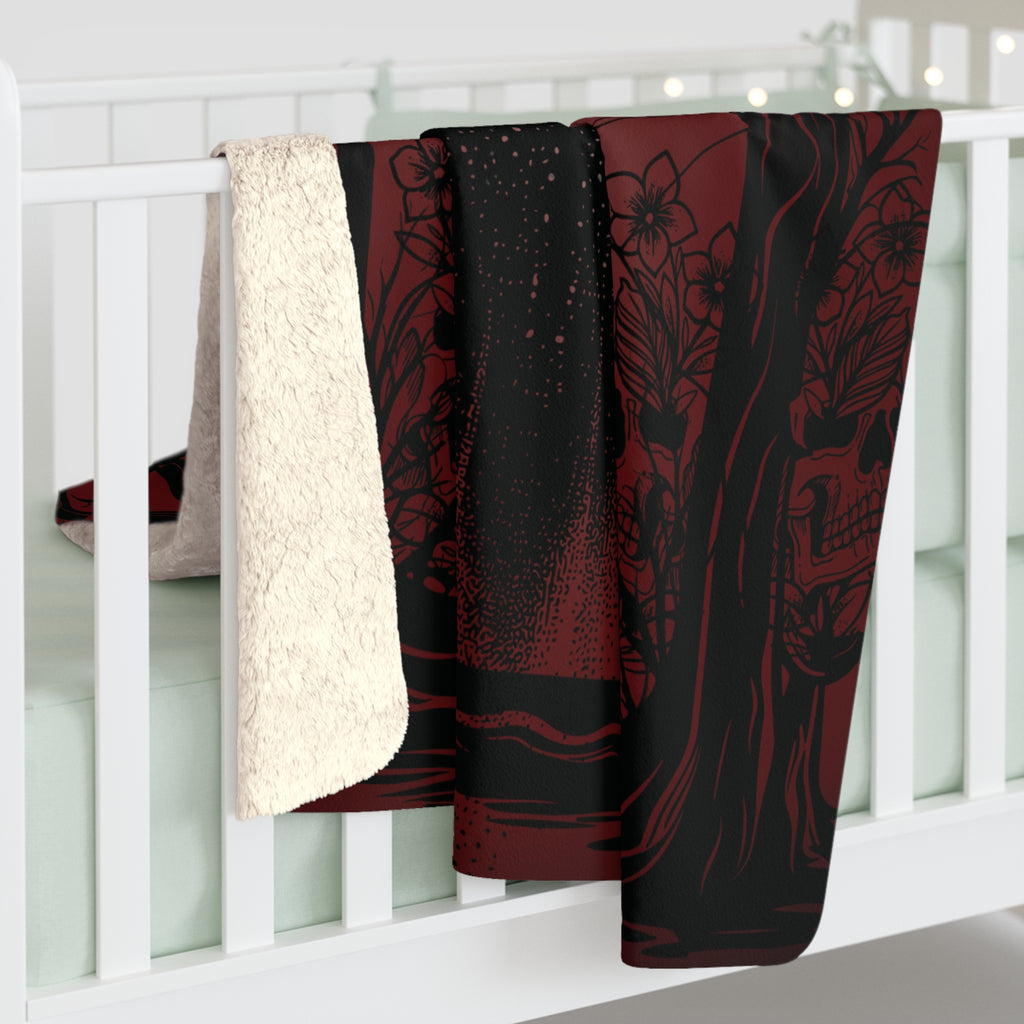 Gothic Ghost Spider Web Throw Blanket — Dark Halloween Home Decor