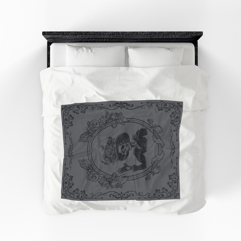 Victorian Skeleton Throw Blanket — Gothic Dark Academia Home Decor