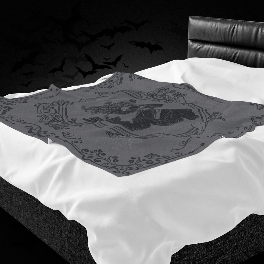Victorian Skeleton Throw Blanket — Gothic Dark Academia Home Decor