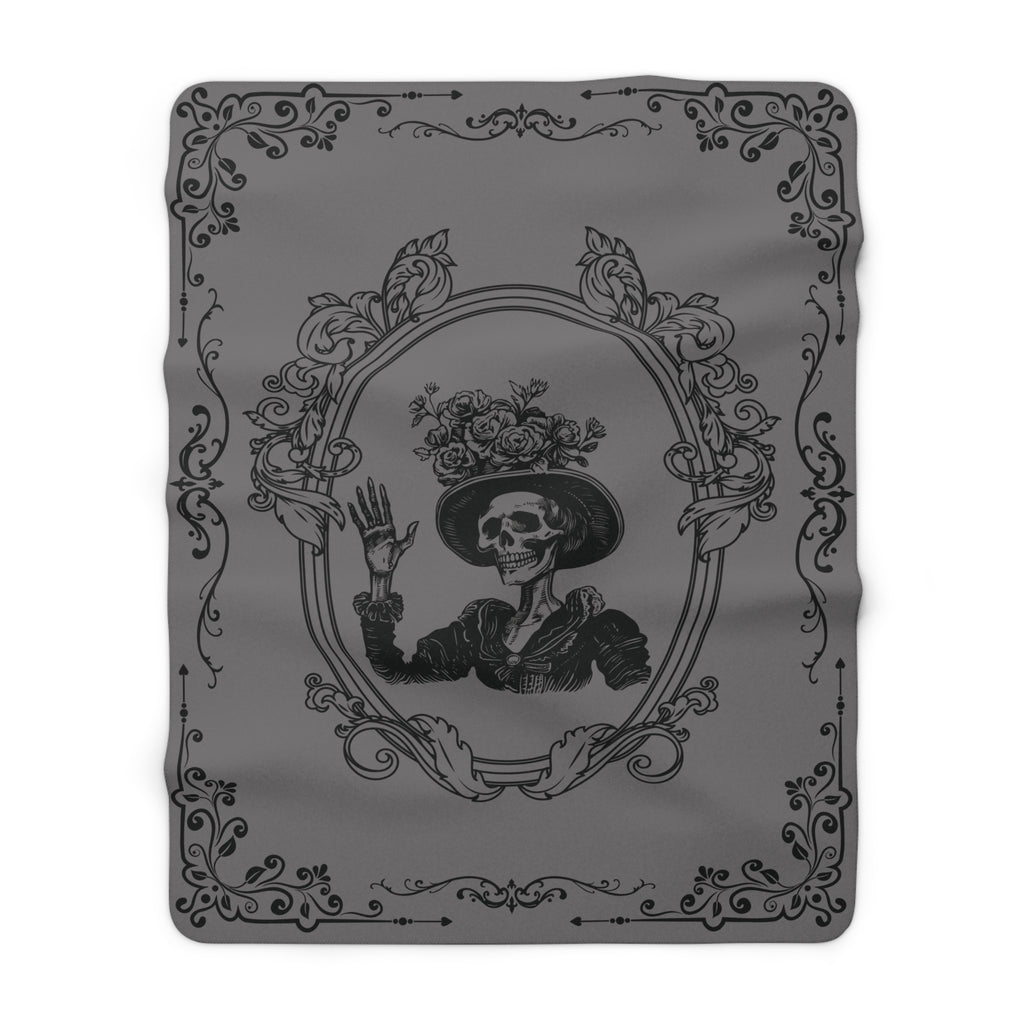 Victorian Skeleton Throw Blanket — Gothic Dark Academia Home Decor