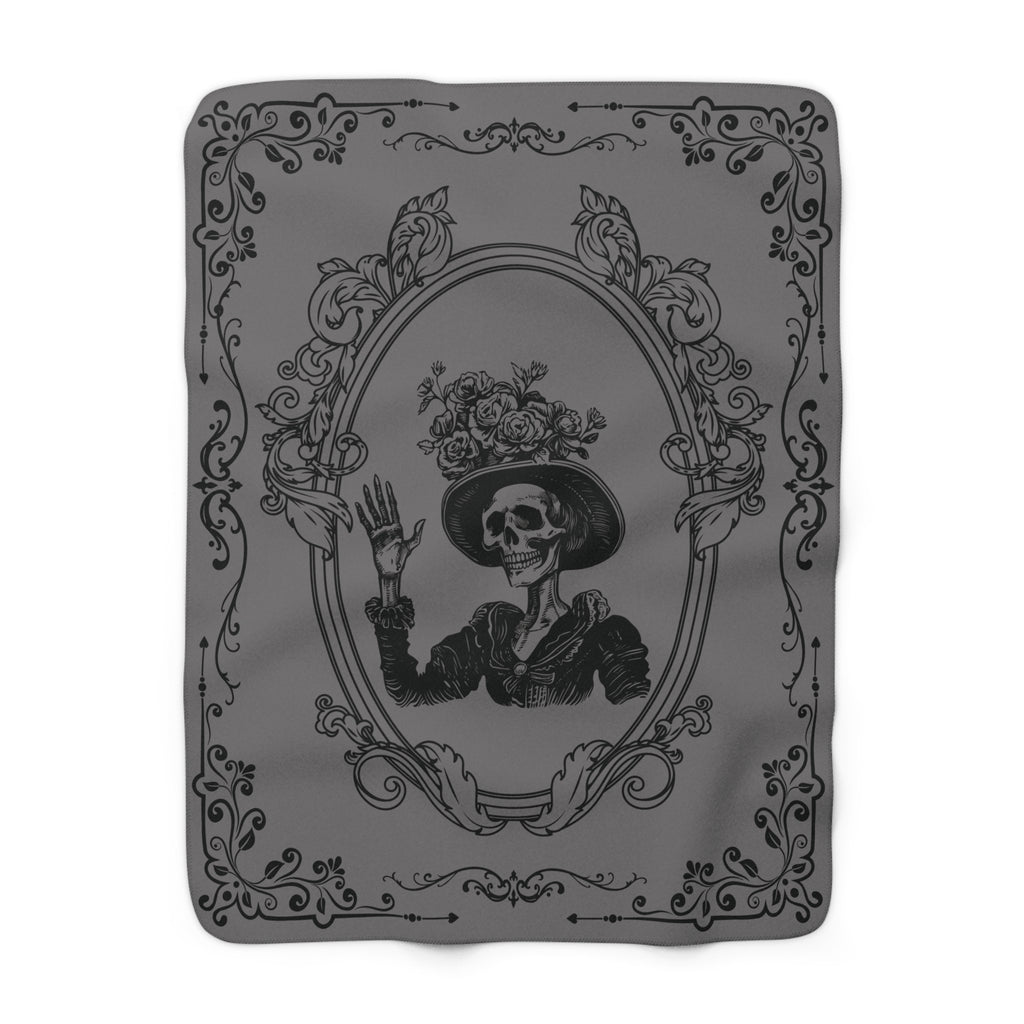 Victorian Skeleton Throw Blanket — Gothic Dark Academia Home Decor