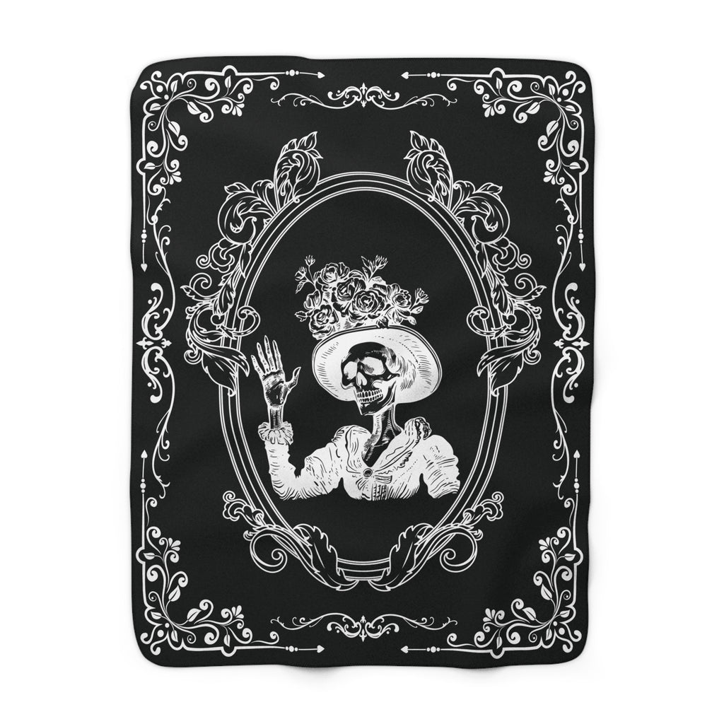 Victorian Skeleton Throw Blanket — Gothic Dark Academia Home Decor