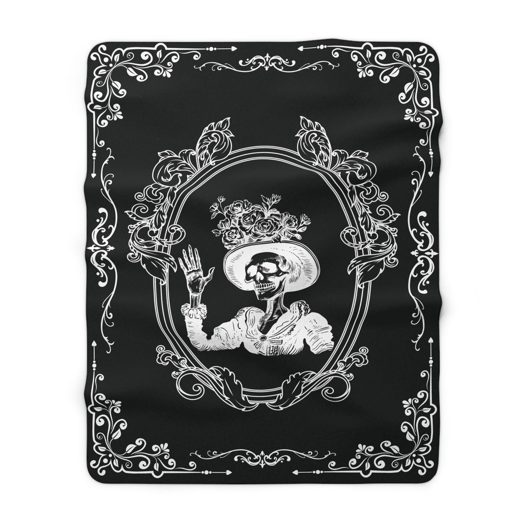 Victorian Skeleton Throw Blanket — Gothic Dark Academia Home Decor