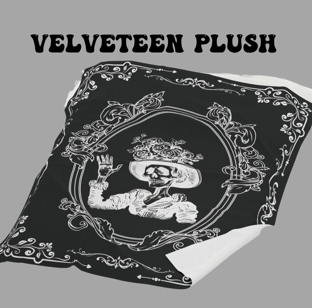 Victorian Skeleton Throw Blanket — Gothic Dark Academia Home Decor