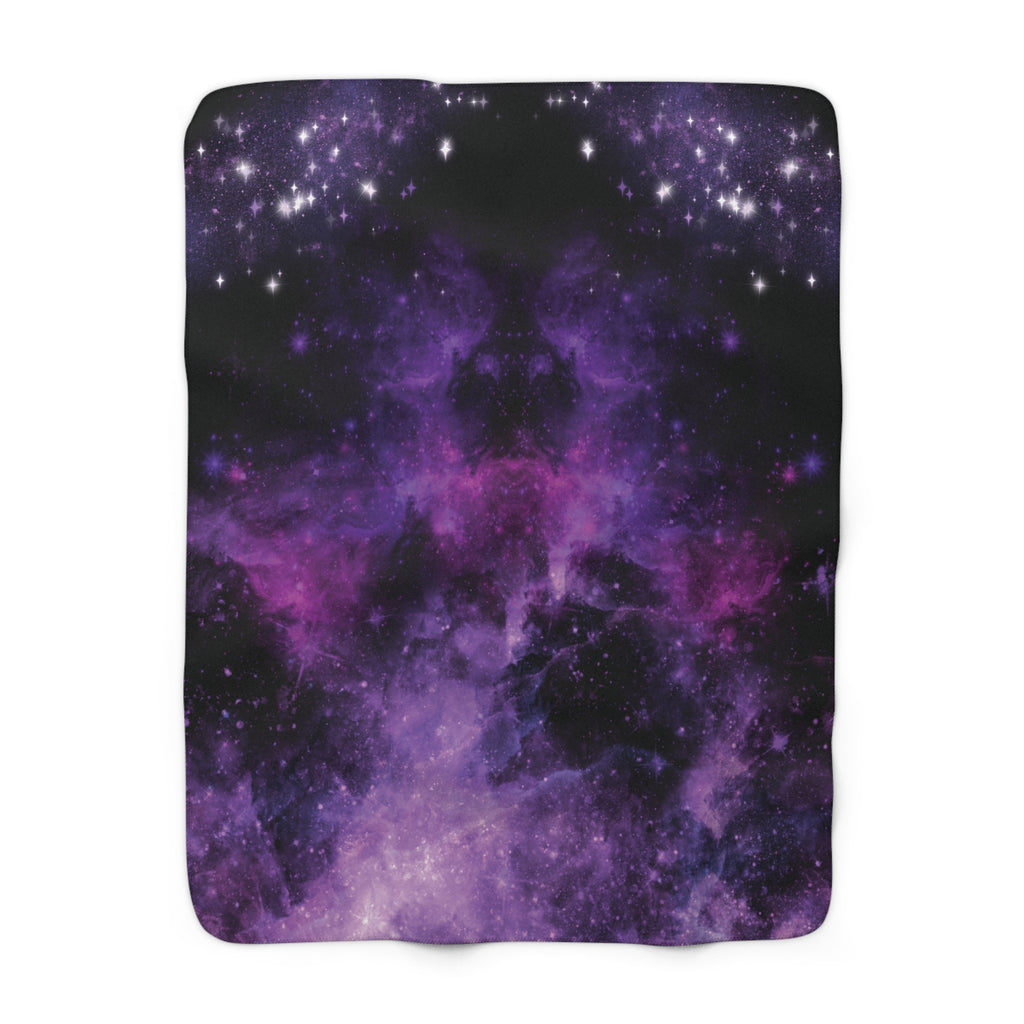 Pastel Goth Purple Galaxy Throw Blanket — Cosmic Nebula Home Decor
