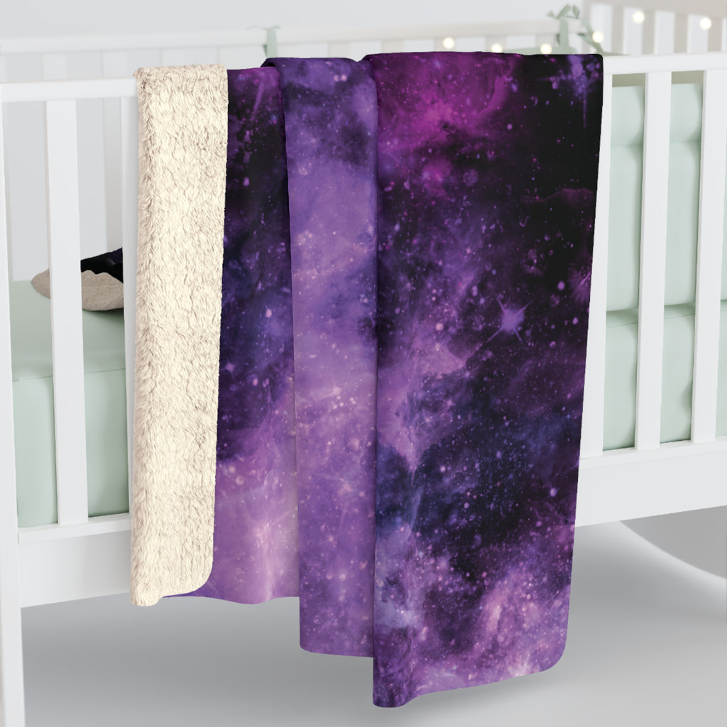 Pastel Goth Purple Galaxy Throw Blanket — Cosmic Nebula Home Decor