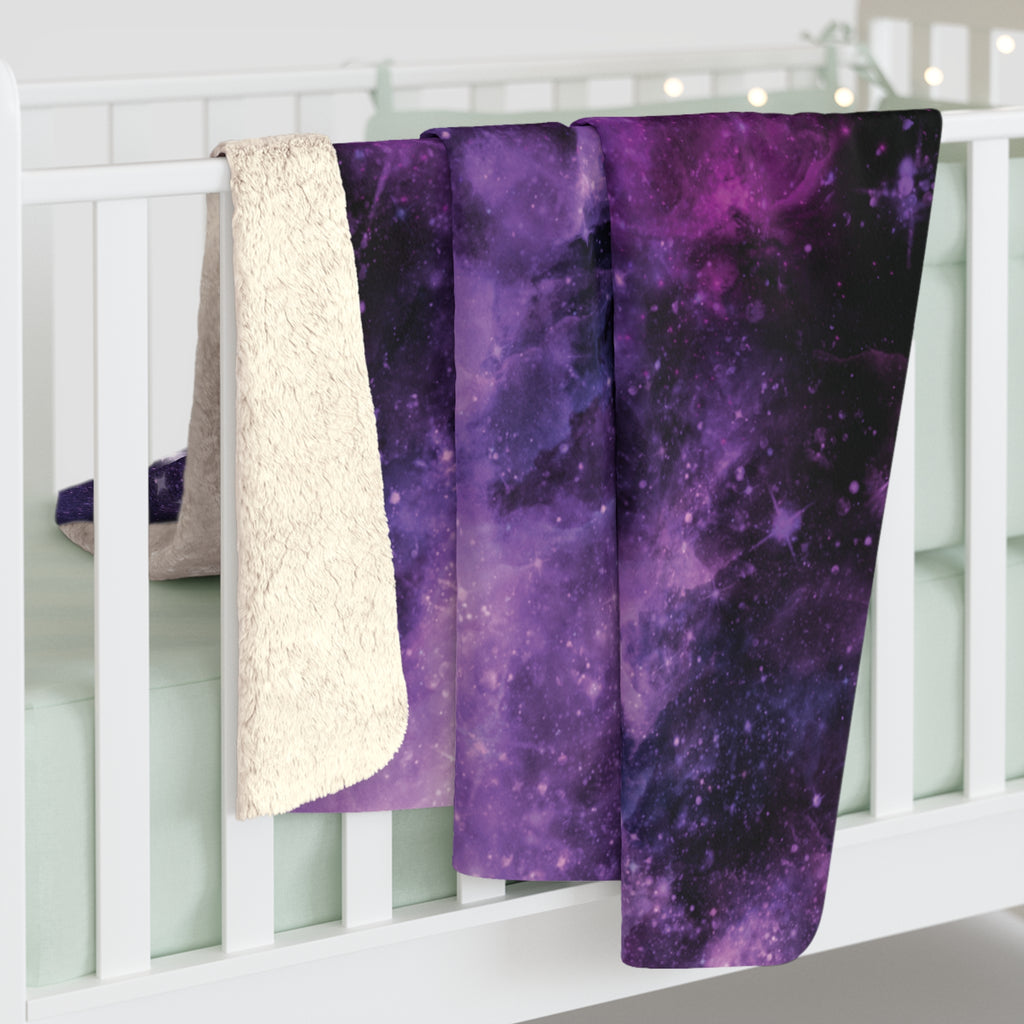 Pastel Goth Purple Galaxy Throw Blanket — Cosmic Nebula Home Decor