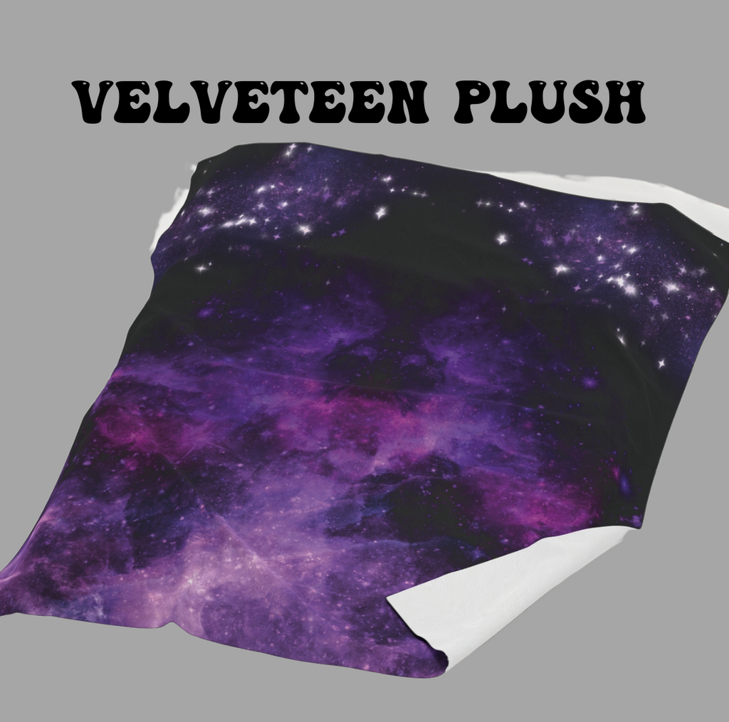 Pastel Goth Purple Galaxy Throw Blanket — Cosmic Nebula Home Decor