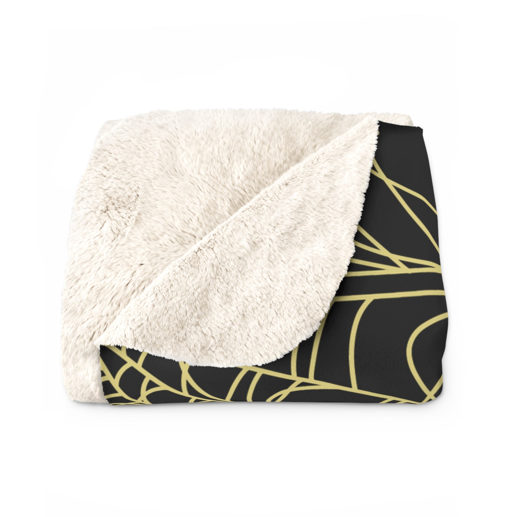 Gothic Gold Moon Skull Throw Blanket — Moonlit Halloween Home Decor