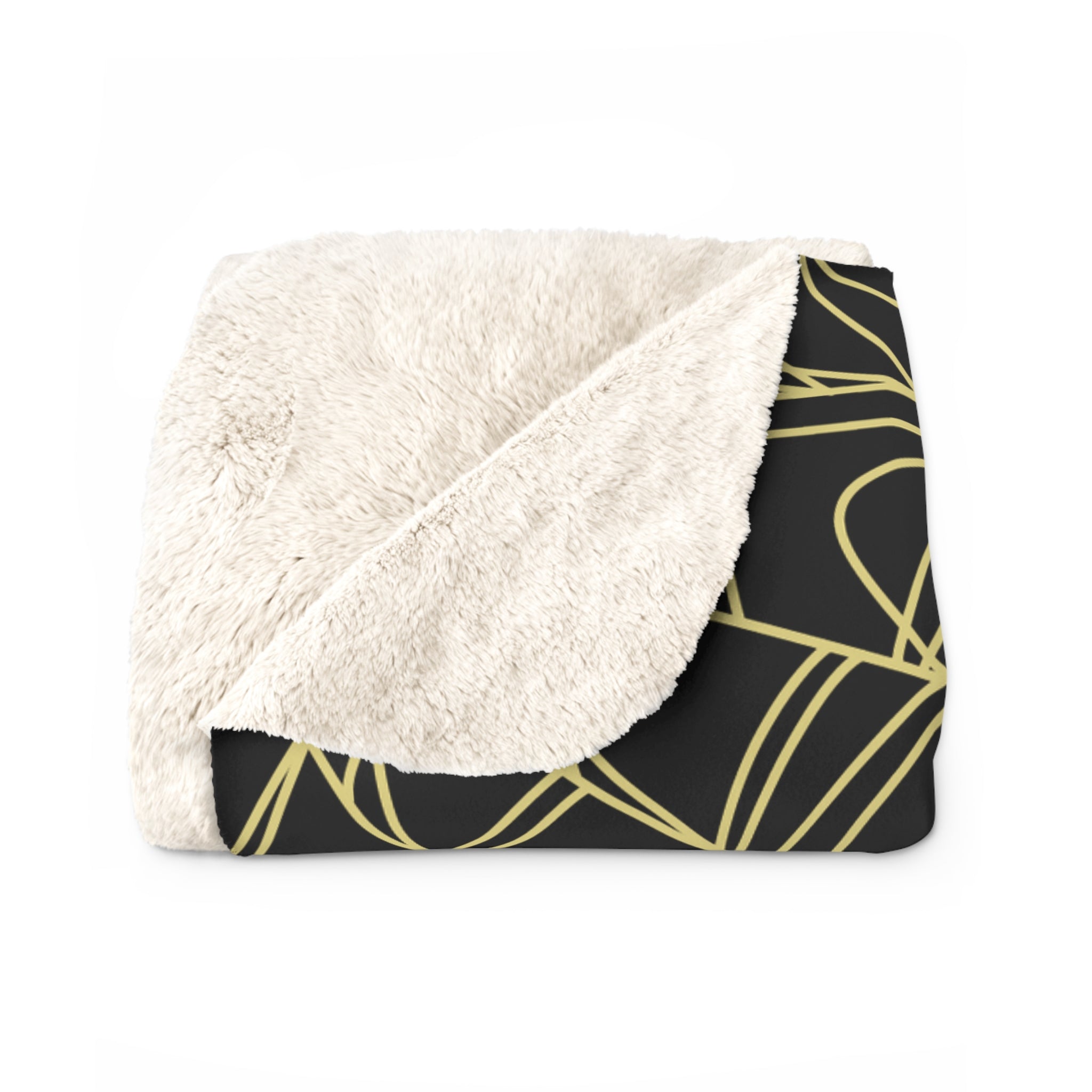 Gothic Gold Moon Skull Throw Blanket — Moonlit Halloween Home Decor