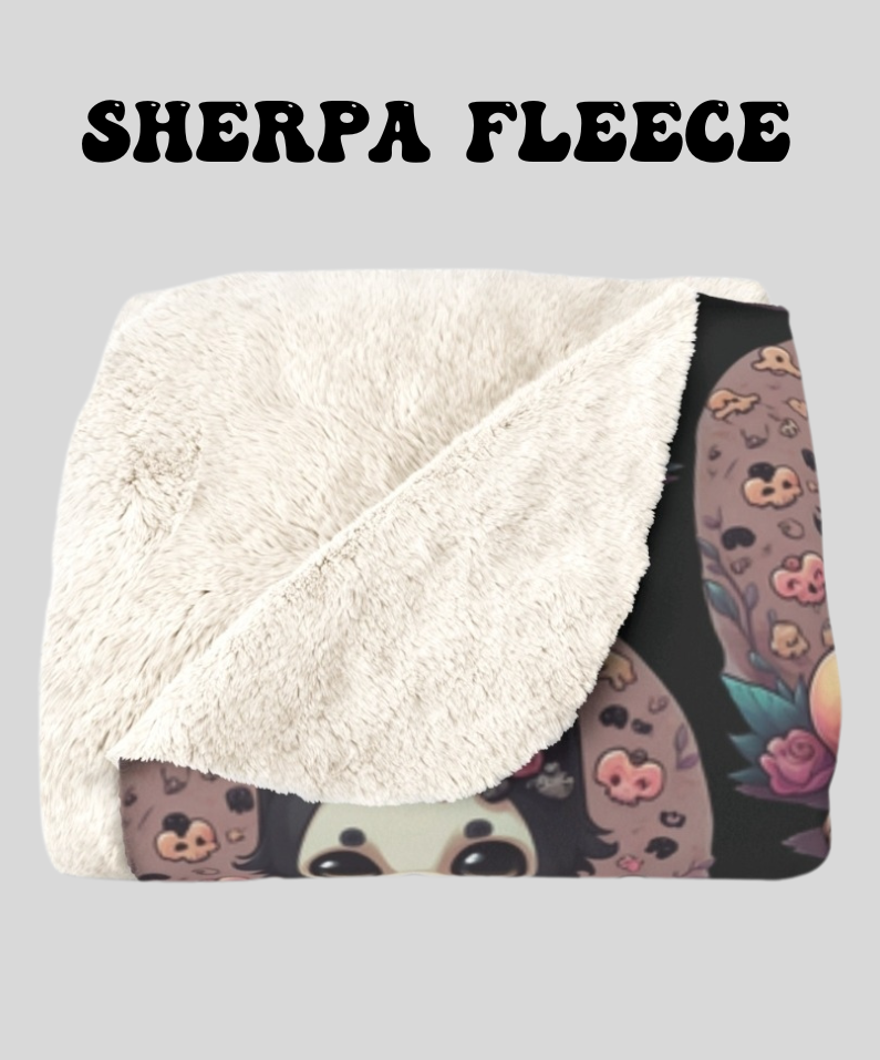 Kawaii Skull Cat Throw Blanket — Creepy Cute Gothic Home Decor