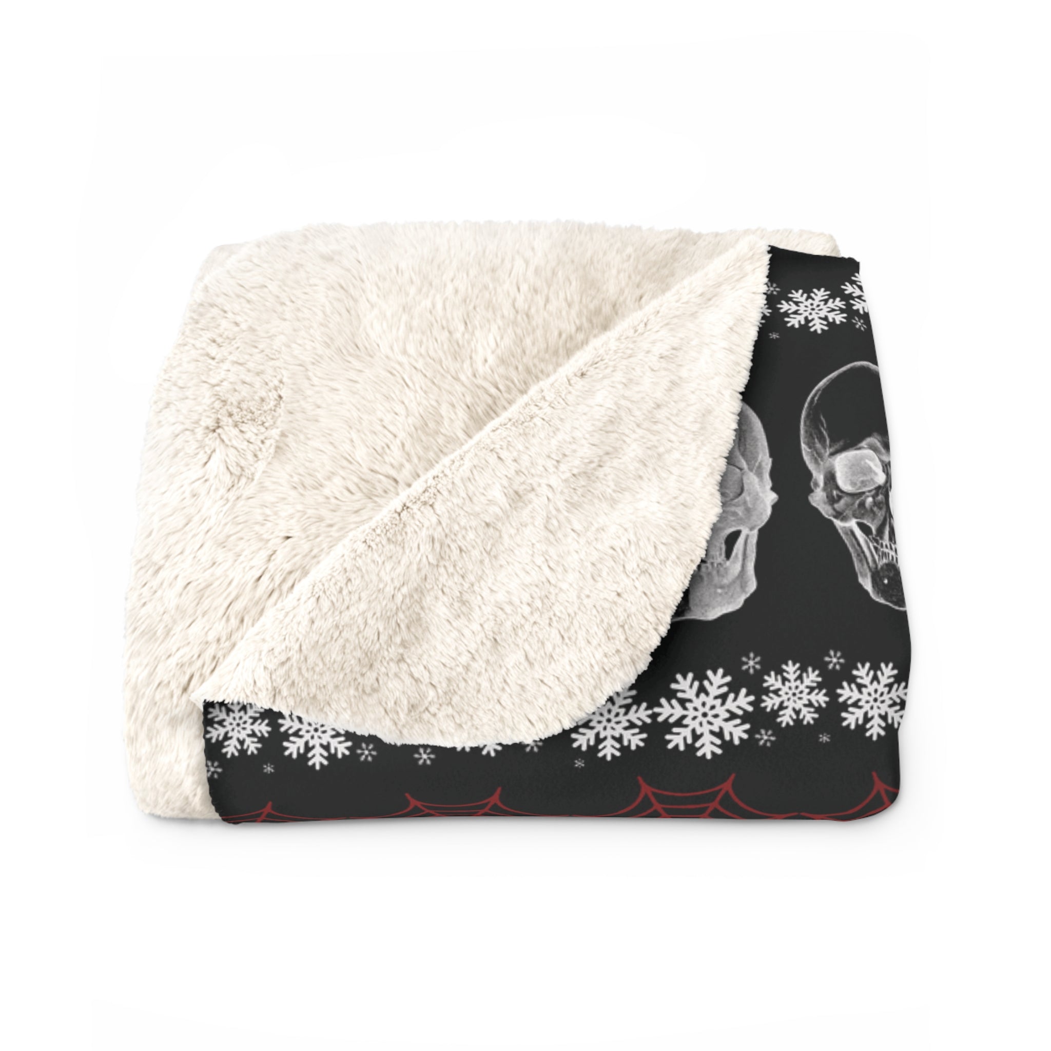 Merry Creepmas Print Throw Blanket — Gothic Holiday Home Decor