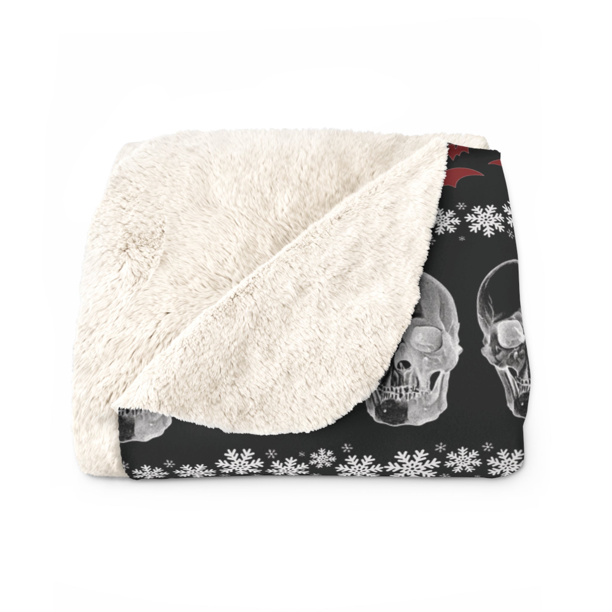 Merry Creepmas Print Throw Blanket — Gothic Holiday Home Decor