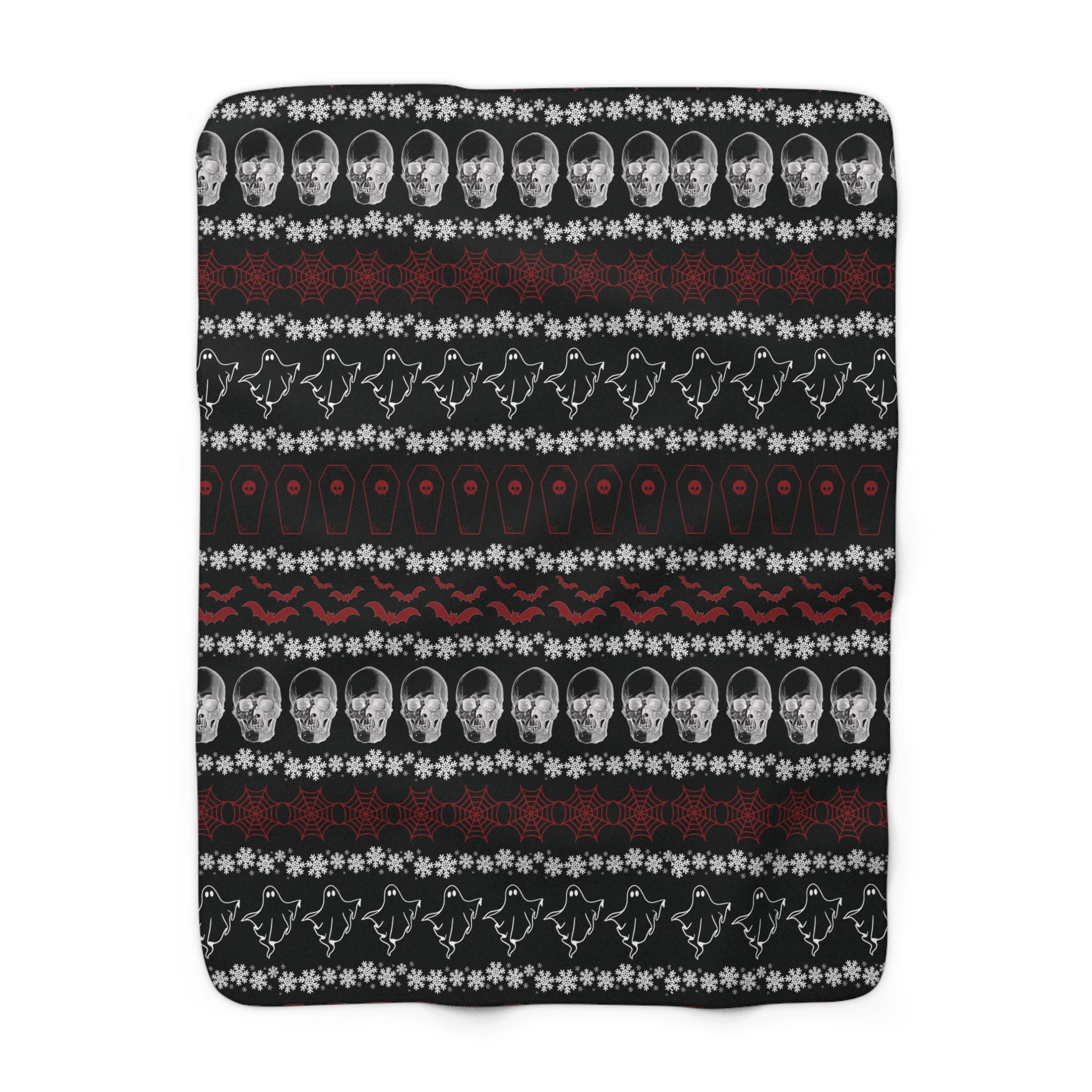 Merry Creepmas Print Throw Blanket — Gothic Holiday Home Decor