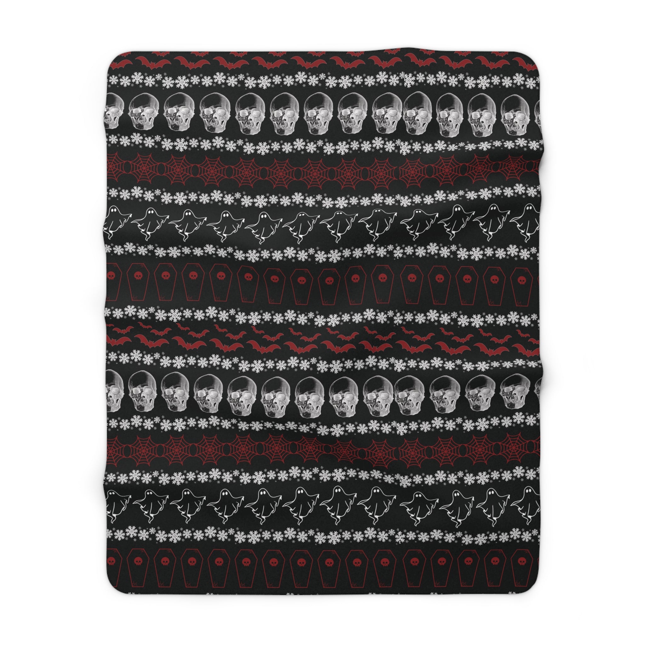Merry Creepmas Print Throw Blanket — Gothic Holiday Home Decor