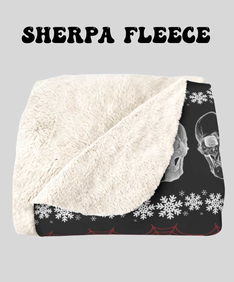 Merry Creepmas Print Throw Blanket — Gothic Holiday Home Decor