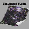 Gothic Black & Purple Botanical Skull Throw Blanket — Dark Floral Home Decor