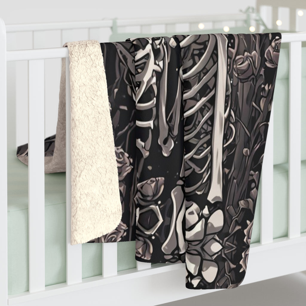 Gothic Skeletons in Love Throw Blanket — Dark Romance Valloween Decor