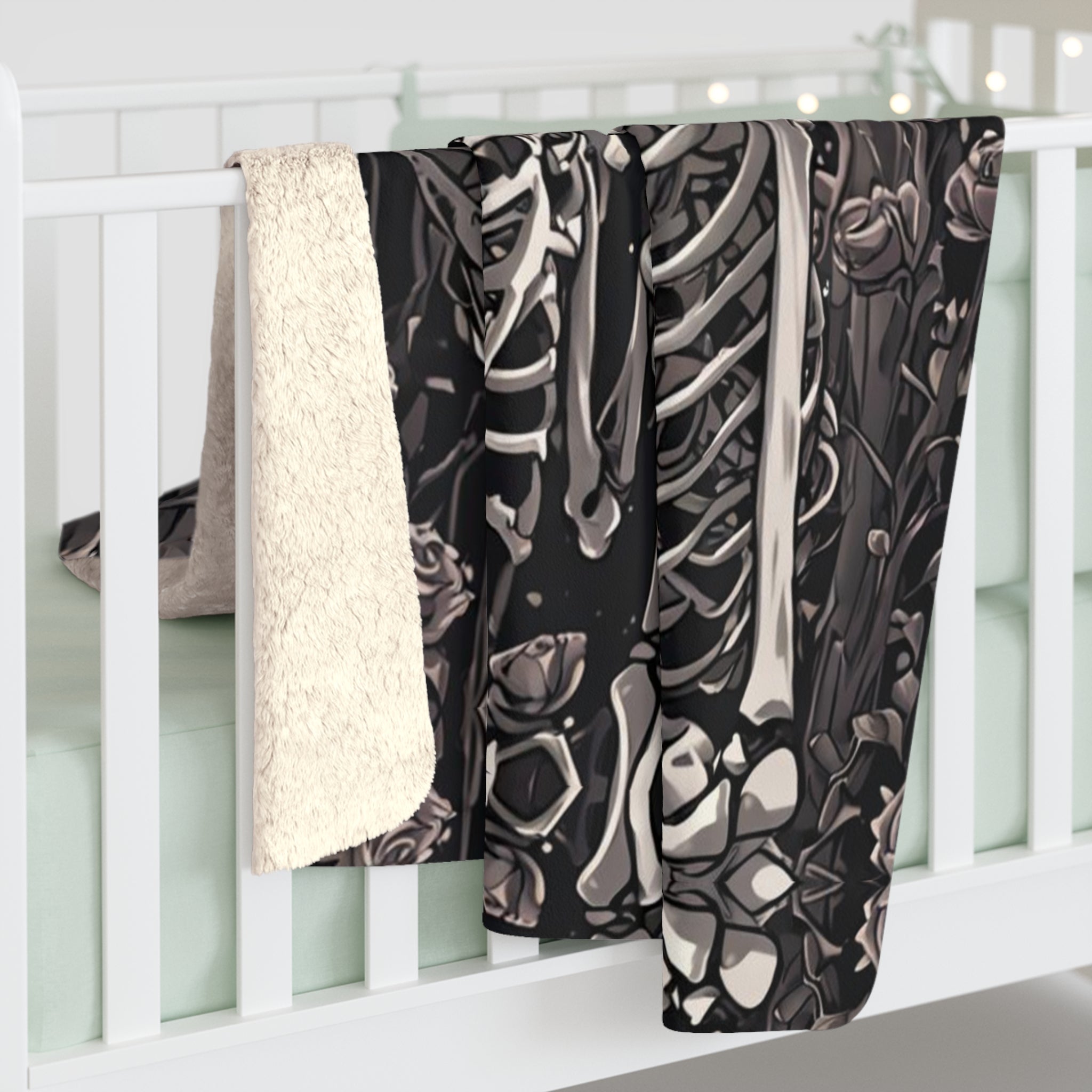 Gothic Skeletons in Love Throw Blanket — Dark Romance Valloween Decor