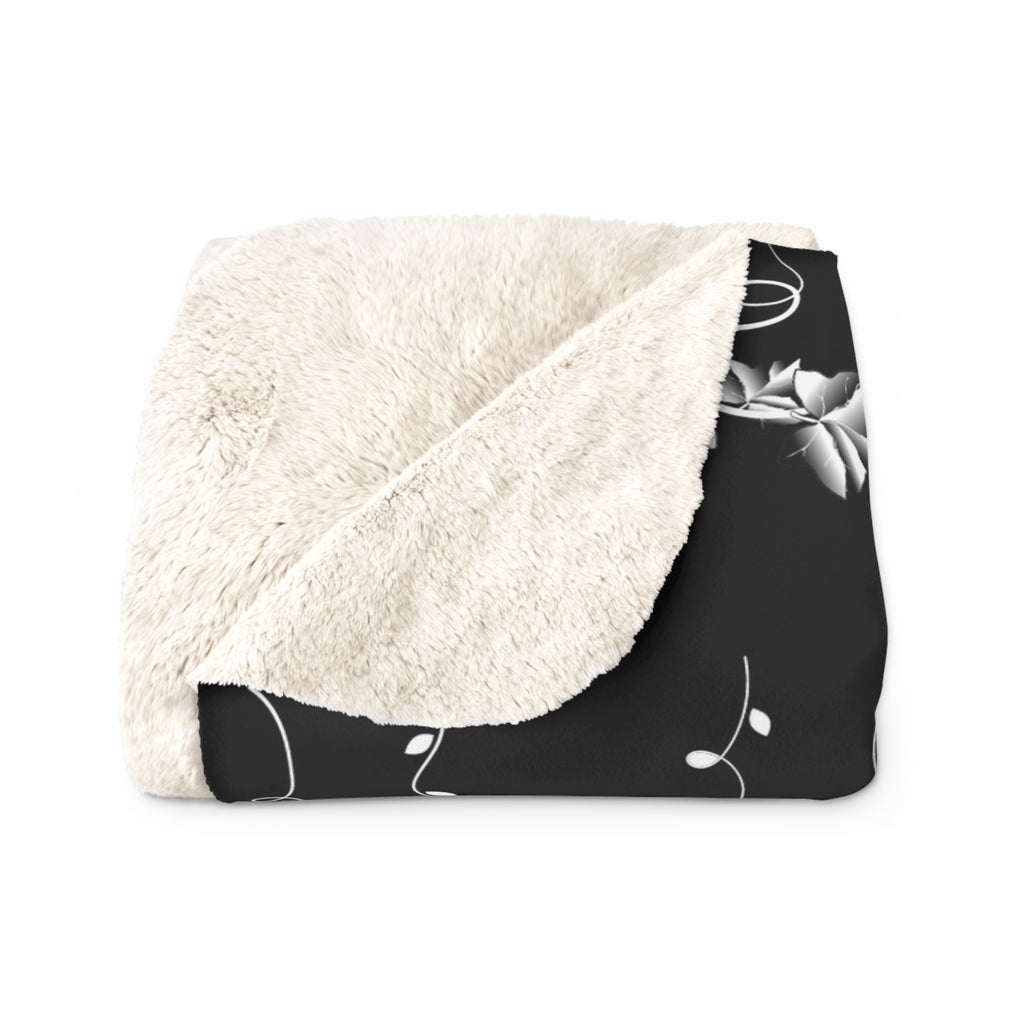 Witchy Luna Moth Pentagram Throw Blanket — Gothic Botanical Home Decor