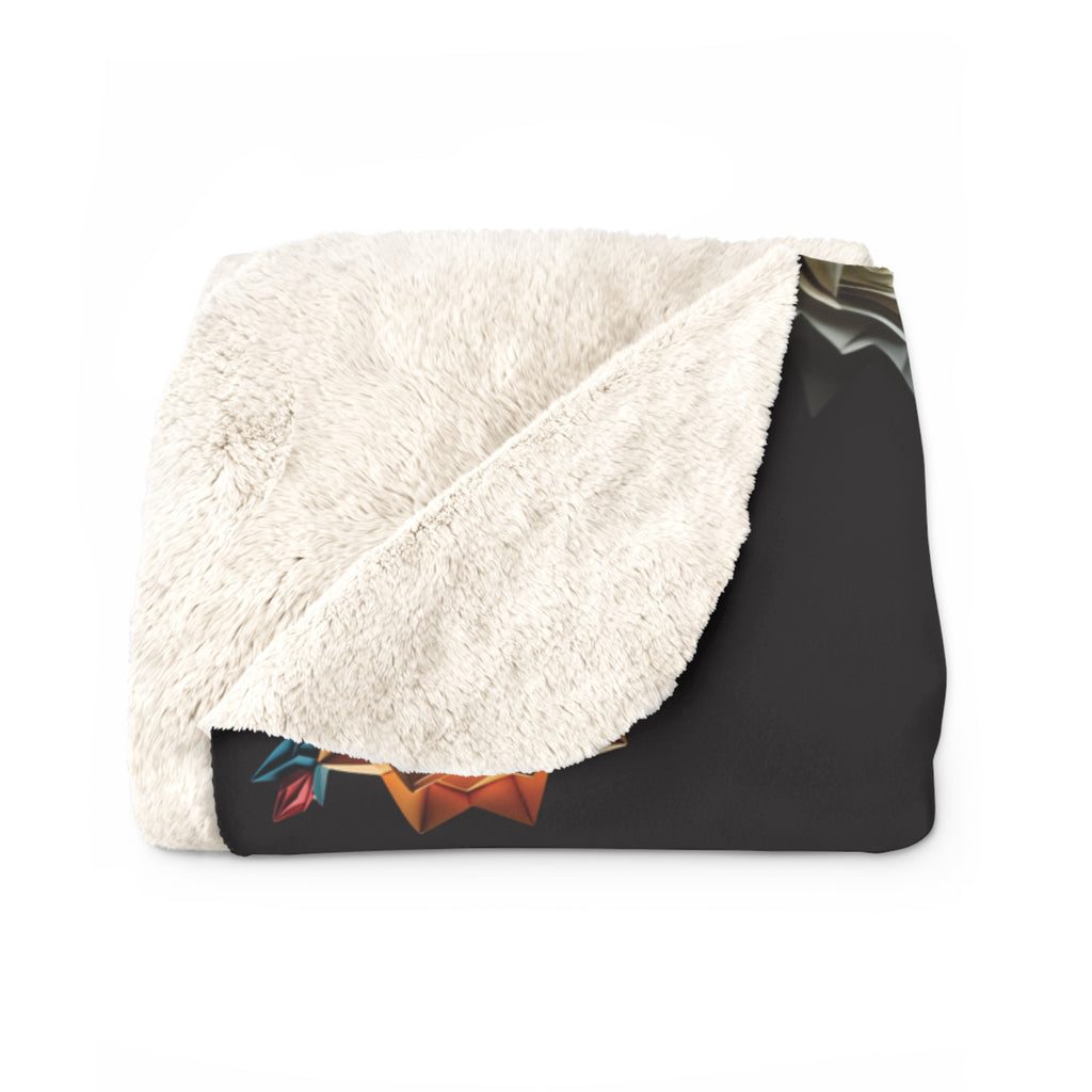 Gothic Origami Rose Throw Blanket — Dark Floral Home Decor