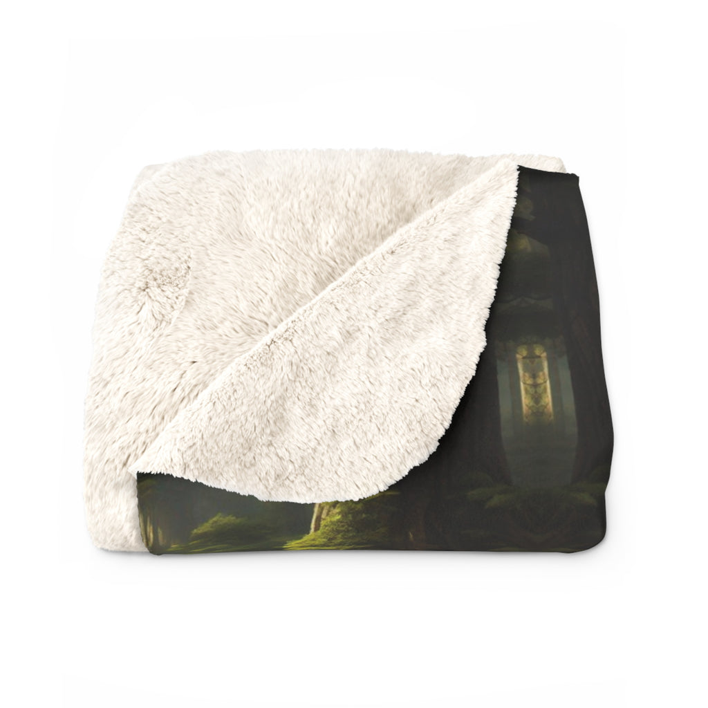 Mystical Forest Throw Blanket — Dark Cottagecore Woodland Home Decor