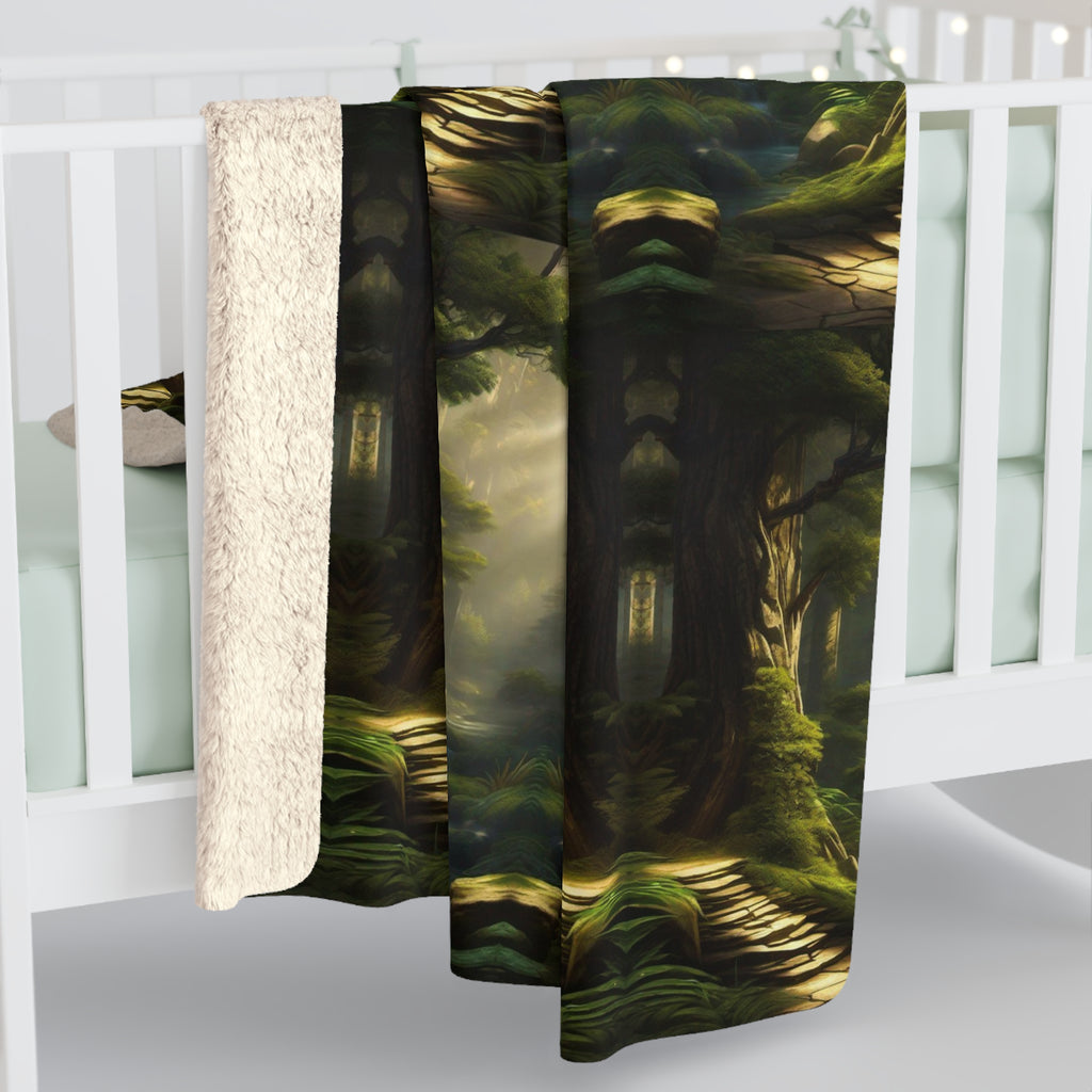 Mystical Forest Throw Blanket — Dark Cottagecore Woodland Home Decor