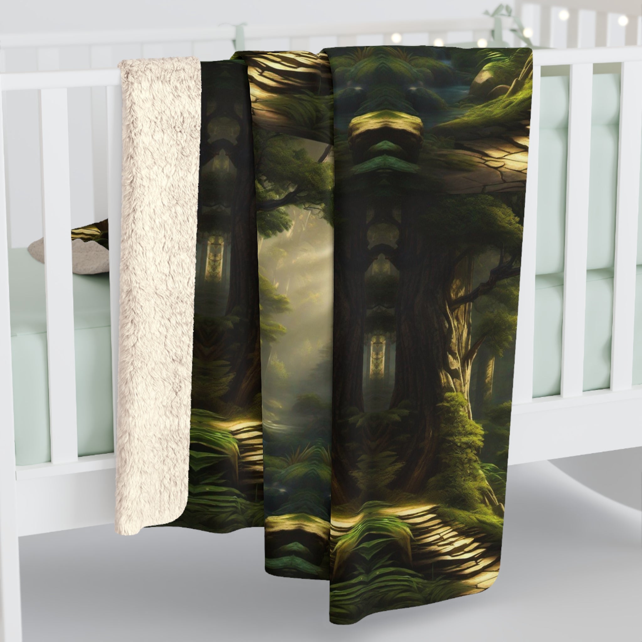 Mystical Forest Throw Blanket — Dark Cottagecore Woodland Home Decor