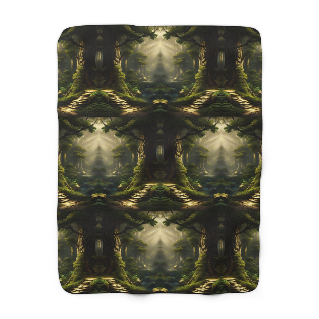 Mystical Forest Throw Blanket — Dark Cottagecore Woodland Home Decor