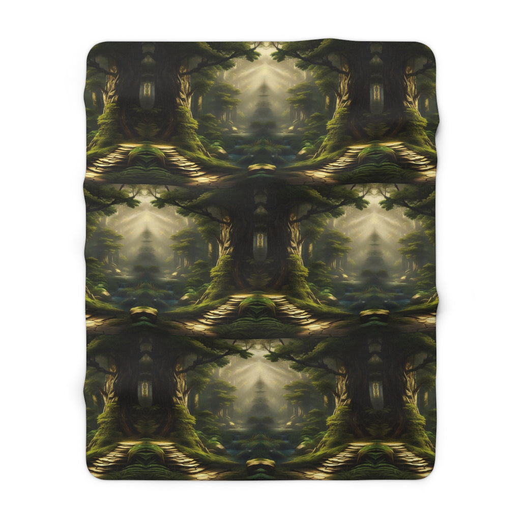 Mystical Forest Throw Blanket — Dark Cottagecore Woodland Home Decor