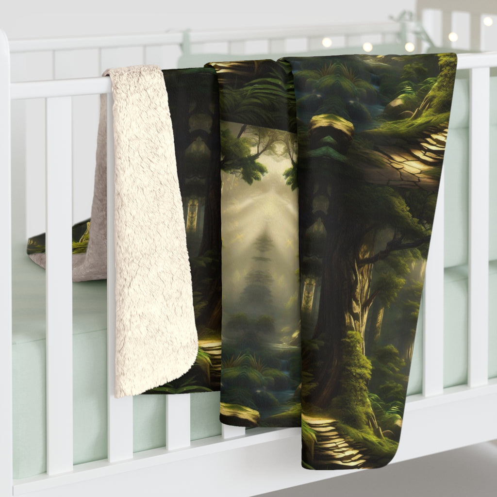 Mystical Forest Throw Blanket — Dark Cottagecore Woodland Home Decor