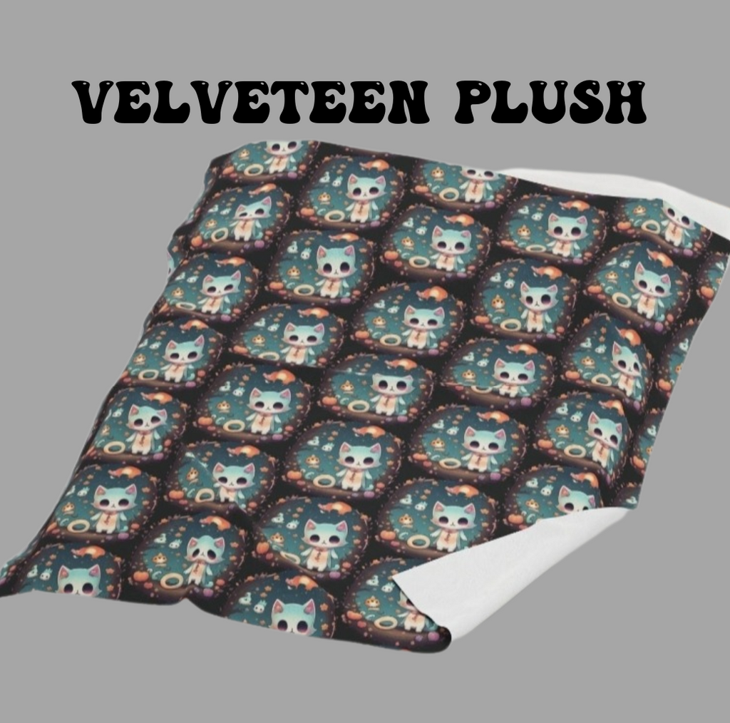 Pastel Goth Cat Throw Blanket — Creepy Cute Kawaii Dark Home Decor