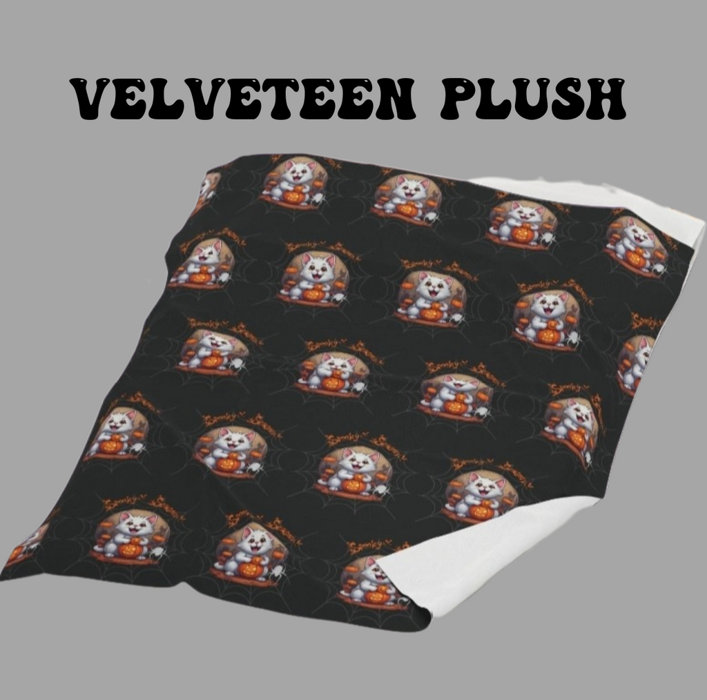 Spooky Season Cat Halloween Throw Blanket — Pumpkin Gothic Home Decor