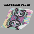 Pastel Goth Sugar Skull Cat Throw Blanket — Floral Gothic Home Decor