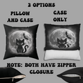 Gothic Black Cat Full Moon Throw Pillow — Bat Dark Home Decor