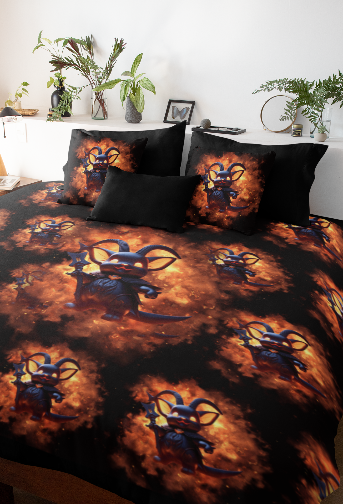 Cute Baphomet Throw Pillow — Gothic Occult Dark Home Decor