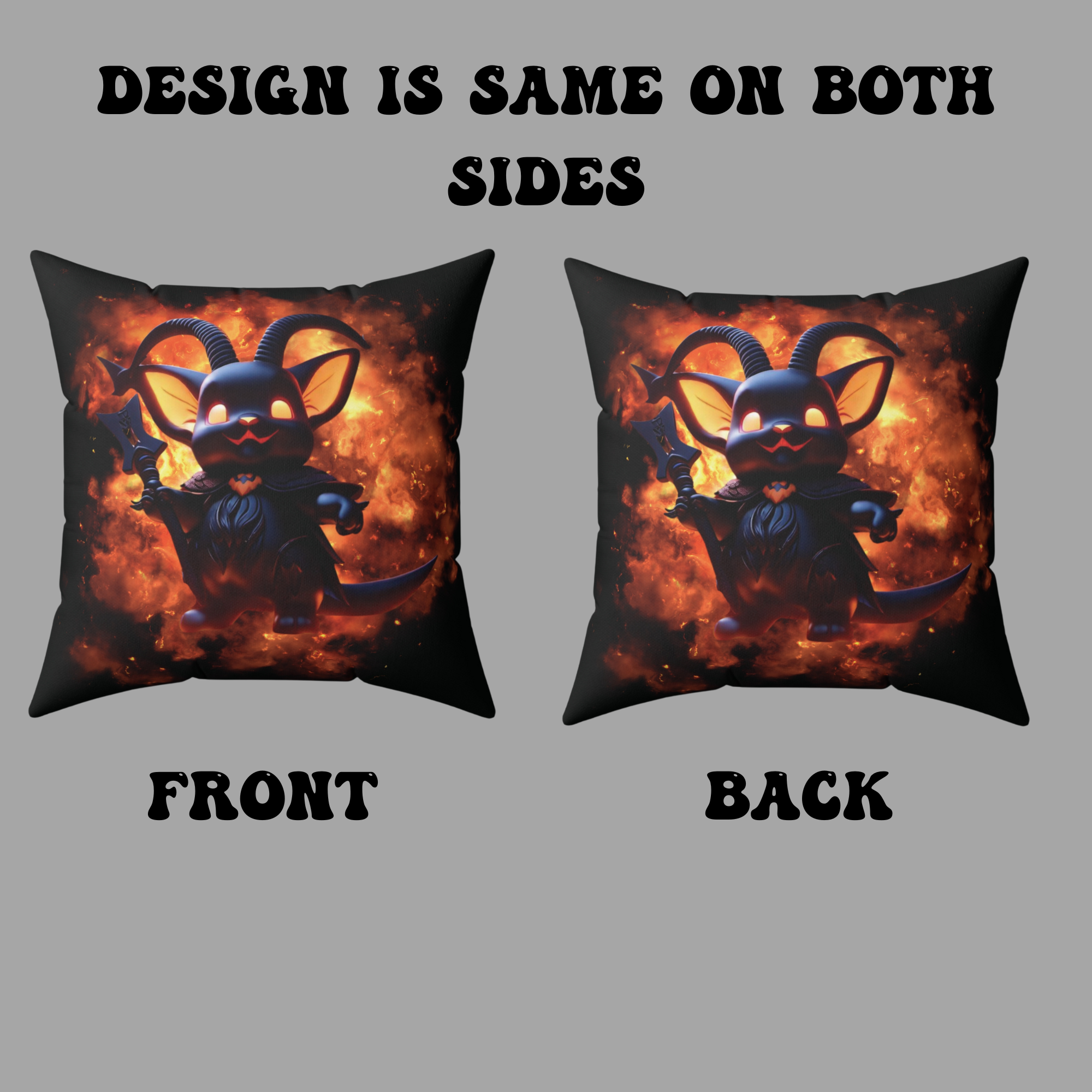 Cute Baphomet Throw Pillow — Gothic Occult Dark Home Decor