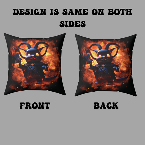 Cute Baphomet Throw Pillow — Gothic Occult Dark Home Decor