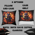 Cute Baphomet Throw Pillow — Gothic Occult Dark Home Decor
